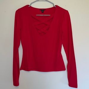 Guess red long sleeve top - Christmas